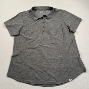 Duluth Trading Co Polo Shirt Armachillo Cooling Shirt Women XL Gray Short Sleeve thumbnail 1