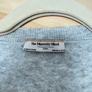 Zara The Maternity Mood Oversized Knit Chunky‎ V-neck Sweater 9919/102/803 Gray thumbnail 7