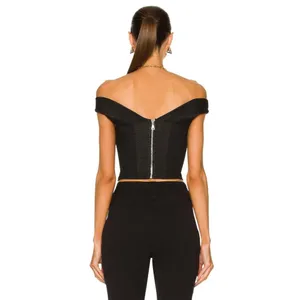 RTA Jewel Off The Shoulder Corset Top Black Womens Size 2 thumbnail 3