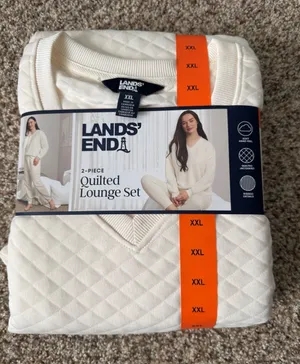 Lands’ end 2 piece quilted lounge set new thumbnail 1