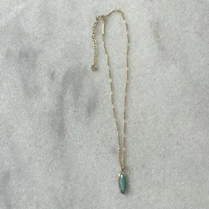Kendra Scott pendant necklace genuine stone 14K gold over brass jewelry New OS thumbnail 5