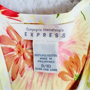 VINTAGE Y2K Express Sheer Layered Floral Maxi Dress Size 8‎ Yellow Fairy Spring thumbnail 5