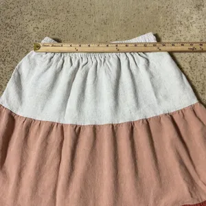 Ninexis Boho‎ Colorblock Tiered Midi Skirt Womens M Coastal Linen Blend GS1828 thumbnail 3