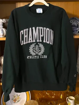 Champion Athletic Club Crest Crew Neck Sweatshirt Size L thumbnail 1