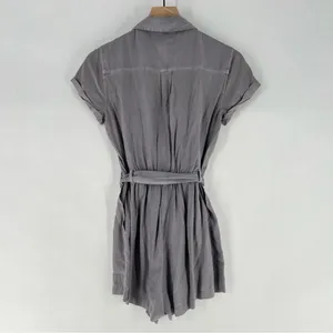 Abercrombie & Fitch Size‎ XS Zip Front Tie Waist Romper Gray Soft Flowy Lyocell thumbnail 7