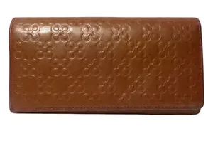 Coach Vintage Clover Embossed Patent Leather Continental Flap Long Wallet thumbnail 1