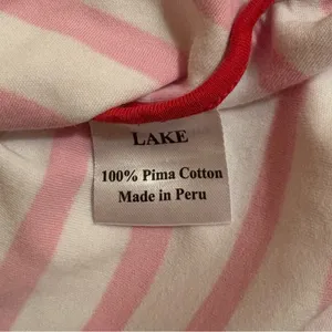 Lake pink & white striped tee & shorts pajama set thumbnail 5