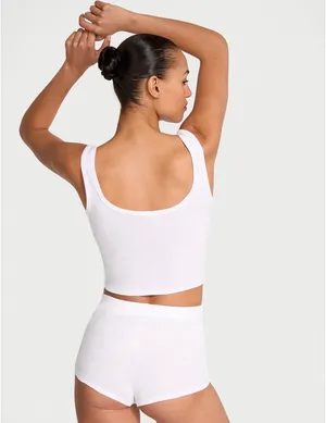 Victoria’s Secret 100% Cotton Tank & Shorts Pajama Set white size L thumbnail 2