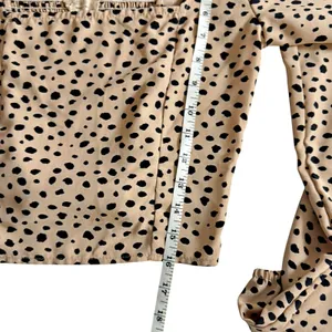 Altar'd State Brown Polka Dot Animal Print Long Sleeve Cropped Blouse Top XS thumbnail 6