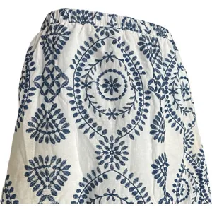 Womens Adiva Embroidered Pull-On White Boho Ruffle Hem Skirt - Sz M thumbnail 2