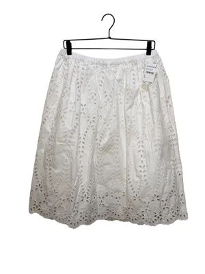 Frank & Eileen Gracie White Eyelet Midi Skirt NWT XL thumbnail 4