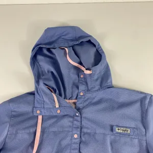 Columbia Jacket Womens Medium Hooded‎ PFG Pullover Windbreaker Water Resistant thumbnail 3