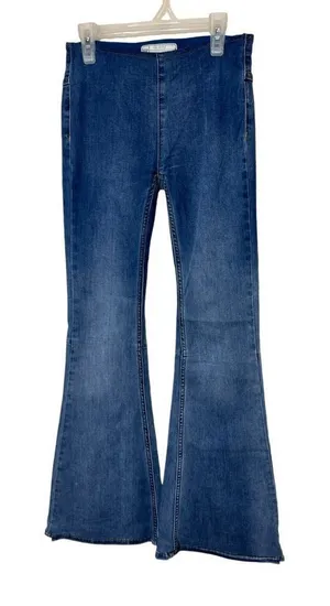 Free People Penny Pull On Flare‎ Jeans 24 Medium Blue thumbnail 1