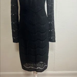 Xhilaration Women Black Lace Long Sleeve Dress Size M LACE thumbnail 3