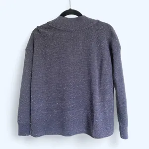 Anthropologie Daily Practice Oversized Button Henley Sweater Speckled Navy S thumbnail 4