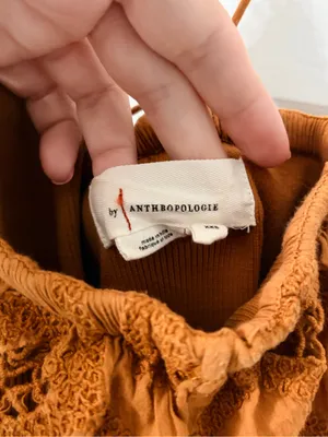Anthropologie Women’s Rust Brown Crochet-Trim Halter Top thumbnail 5