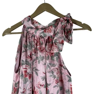 NWT Playboy Galapagos Floral Halter Bow Neck Sleeveless Top Pink Romantic Size 8 thumbnail 2