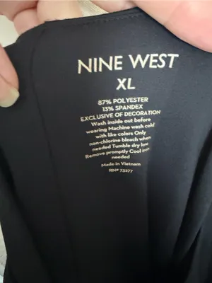 Nine West Little Black Dress Midi Bodycon Ruched Stretchy Lined Party Cocktail thumbnail 6