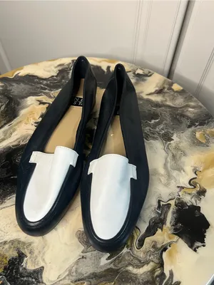 Vintage Nine West Navy White Leather Colorblock Flats thumbnail 3