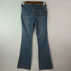 Denim Rock 5 28x30 Y2K Low Rise Medium Wash Flare Jeans thumbnail 7