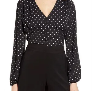 Leith Long Sleeve Polka Dot Top NWOT thumbnail 1
