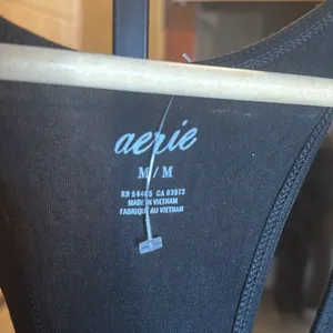 NWOT Aerie Black Track Jumpsuit Size Medium Racerback Lounge Athleisure One Pc thumbnail 9