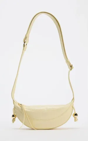 Zara Cream Crossbody Purse‎ Bag Gold Bohemian thumbnail 1