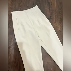 Zara Cream Straight Leg Women's Pants thumbnail 3