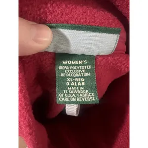LL Bean Women's XL Red Fleece Full‎ Zip Mock Neck Vest Gorpcore Hiking Utility thumbnail 7