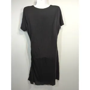 American Rag Cie‎ Black Ruched Side Tee Shirt Dress Womens Size L Short Sleeve thumbnail 5
