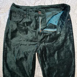 Free People High Time Velvet Kick Flare Pants Jewel Green Sz 27 💛 thumbnail 5