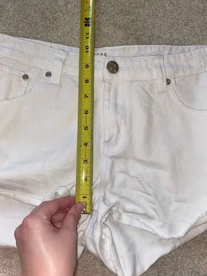 DESU Low Rise Miley Micro Denim Shorts White Size 6 thumbnail 9