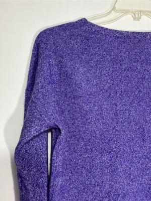 AQUA Cashmere 100% Cashmere Rolled Edge purple Sweater size M thumbnail 10