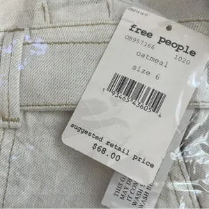 Free People White Paper Bag Waist Mini Skirt thumbnail 3