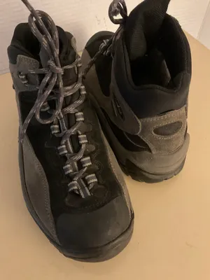Asolo Women's Gray and Black suede Hiking boots Size 6.5 thumbnail 1