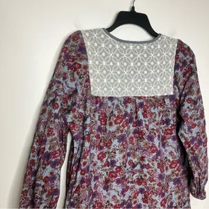 Elestory 100% cotton peasant dress floral pattern‎ size XL thumbnail 6