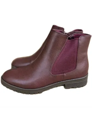 Baretraps Womens Daytona Lug Sole Boots Booties Size 9 Burgundy Comfort Shoes thumbnail 4