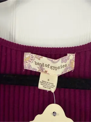 NWT Band Of Gypsies Maroon Ribbed Sweater Midi Dress Size Small thumbnail 5