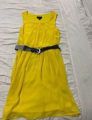 AB Studio - Yellow Dress with Belt. Size Small. thumbnail 1