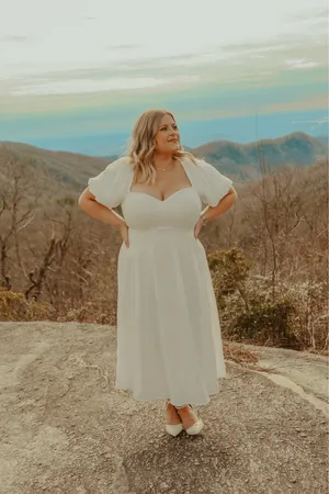 Lulus Midi Dress White - perfect for brides thumbnail 2