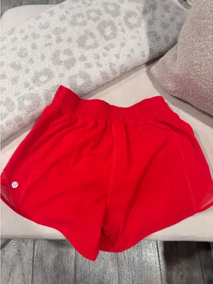 Red Lululemon hotty hot shorts thumbnail 2