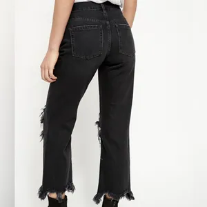 Free People Distressed Maggie Straight Cropped Jeans Women's size 28 mid rise thumbnail 2