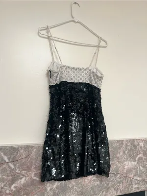 MAJORELLE Pamela White Beaded & Black Sequin Mini Dress from Revolve thumbnail 2