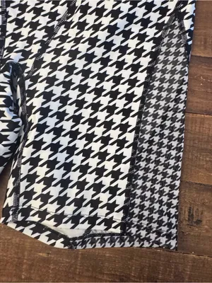 P.E. NATION Houndstooth Biker Shorts Black Size L thumbnail 3