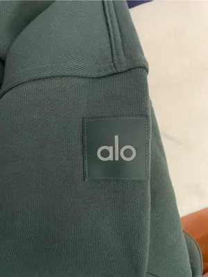 Alo Yoga NWT Hazy Mock Neck Pullover Sweatshirt Pockets in Clover Green Size S thumbnail 8