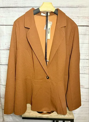 Elegant Women's Tan Blazer by Agnes Orinda (0370) thumbnail 1