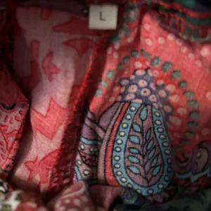 Colorful Patchwork Maxi Skirt Red Size L thumbnail 4