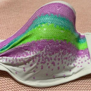 Victorias Secret White Sequin Bikini Top thumbnail 2