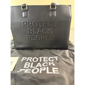 NWT CISE Tote Bag Black Vegan Leather Protect Black People Handbag with Strap thumbnail 2