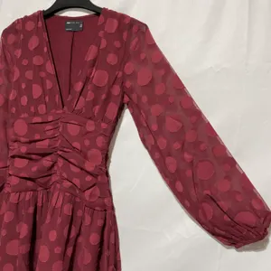 ASOS New Design V-Neck Ruched Waist Long Sleeve Skater Mini Dress Oxblood Size 0 thumbnail 12